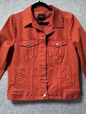 Liverpool Los Angeles Tamarind Denim Jacket Medium Orange Stretch